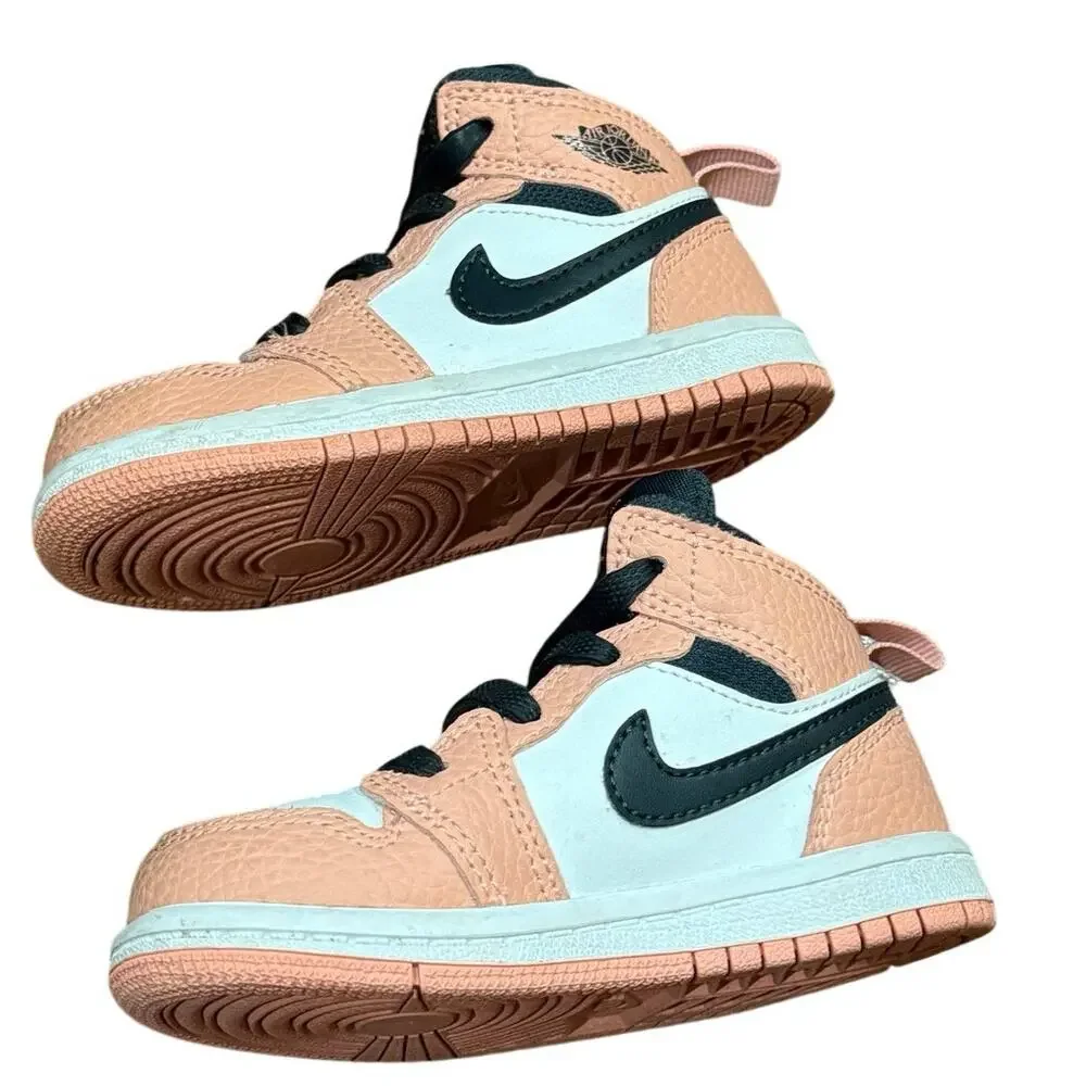 Nike Air Jordan 1 Mid GT Pink Quartz 7C Toddler Sneakers No Box Easy On Laces